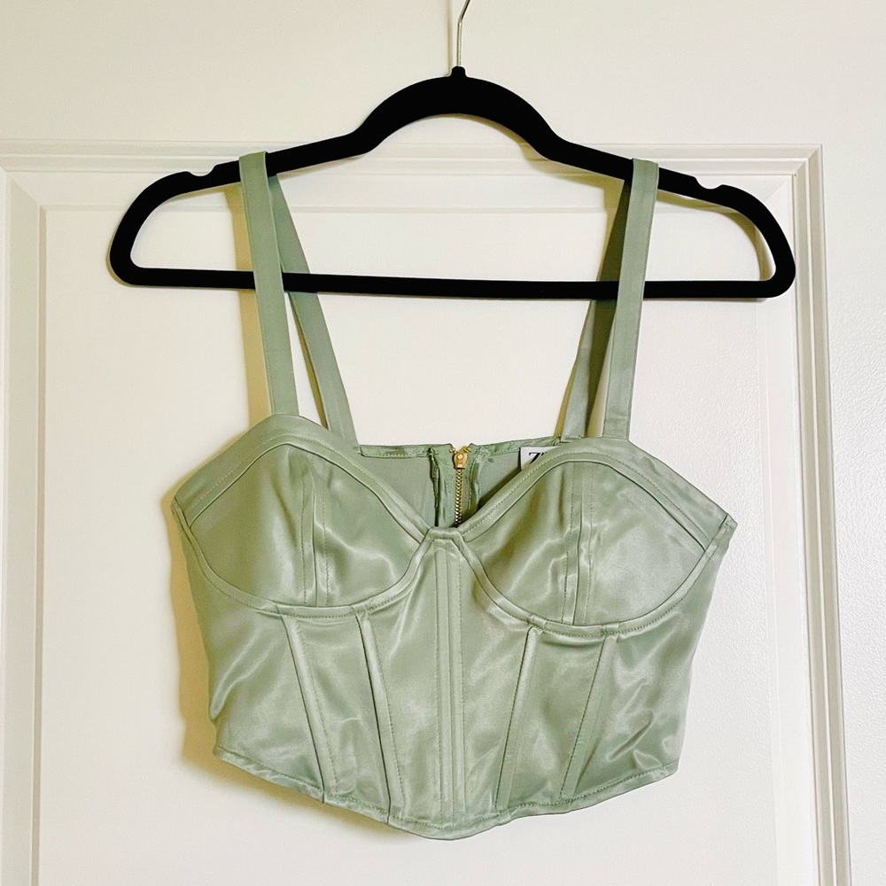 Zara Satin Effect Bustier / Corset Top